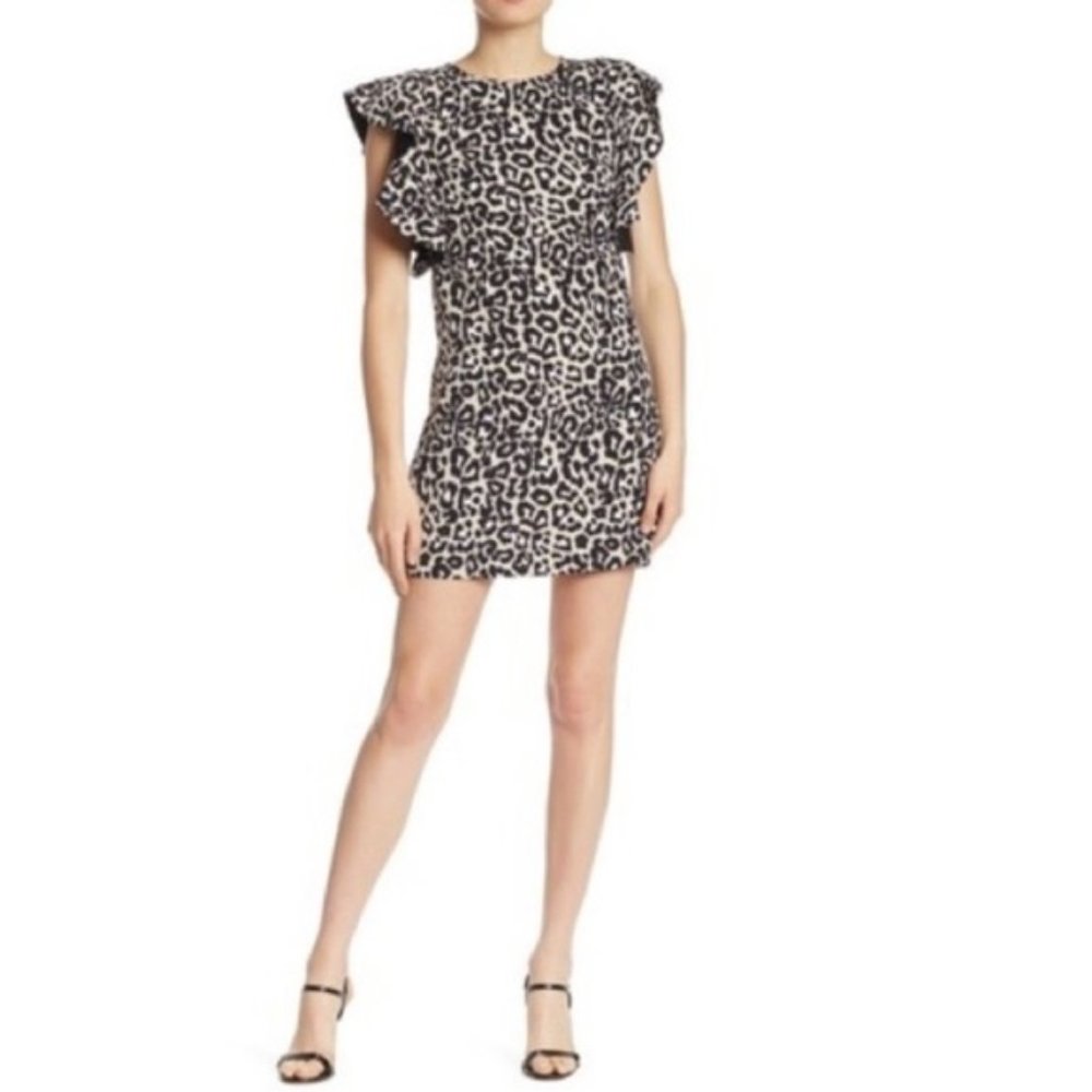 Laundry leopard ruffle mini dress